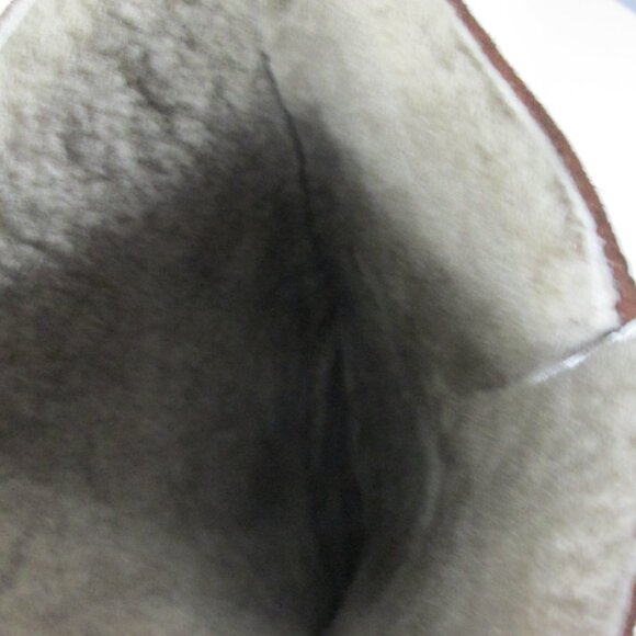 New FRYE Gemma Brown Suede Leather Tall Boots Women's Size 9 FauxShearling Lined - Picture 6 of 10